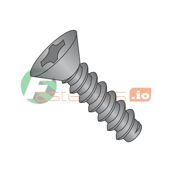 Newport Fasteners Thread Cutting Screw, #6 x 1/2 in, Black Oxide Steel Flat Head Phillips Drive, 10000 PK 576035 - main
